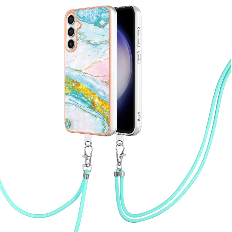 Electroplating Marble Dual-side IMD Phone Case with Lanyard