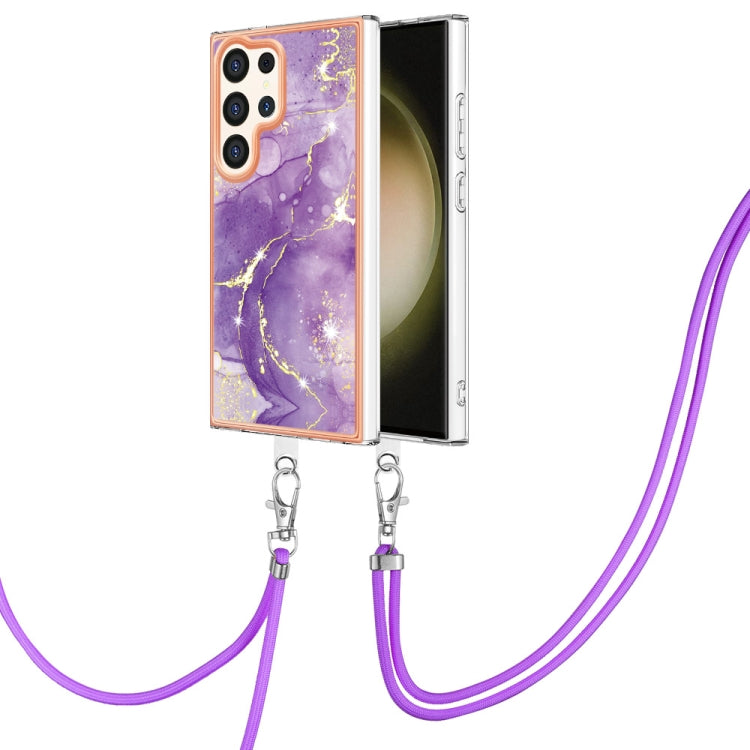 Electroplating Marble Dual-side IMD Phone Case with Lanyard