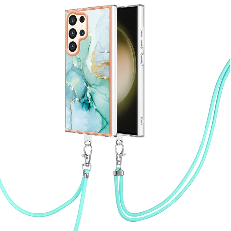 Electroplating Marble Dual-side IMD Phone Case with Lanyard