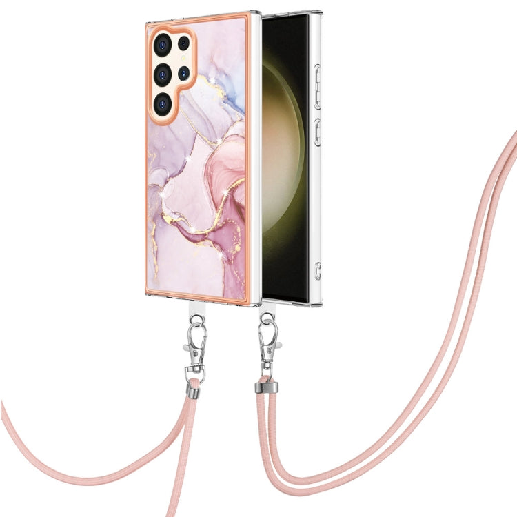Electroplating Marble Dual-side IMD Phone Case with Lanyard