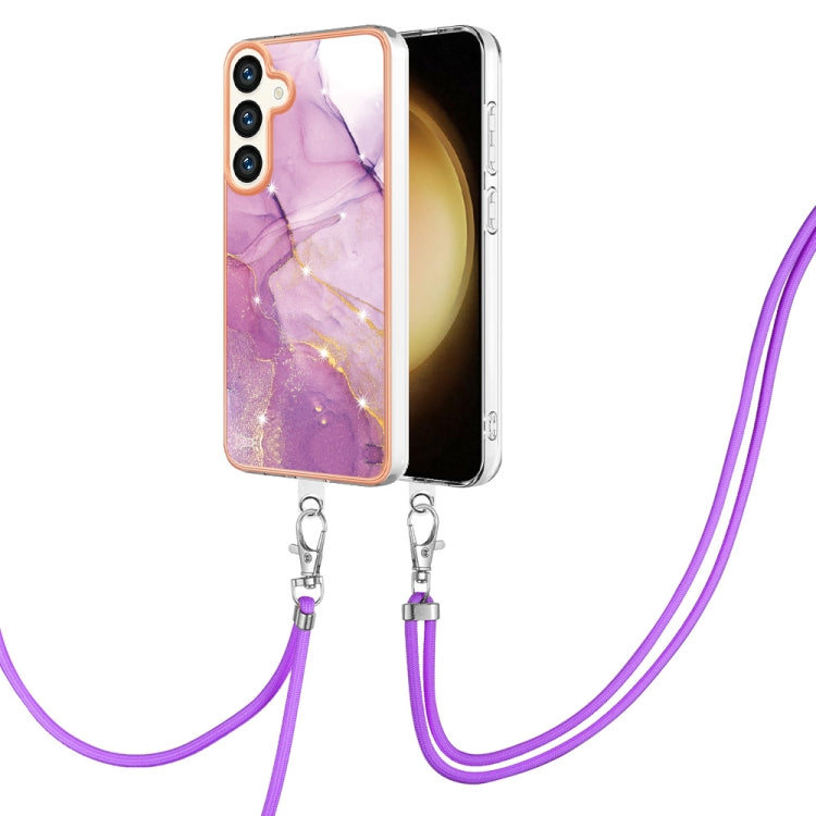 Electroplating Marble Dual-side IMD Phone Case with Lanyard