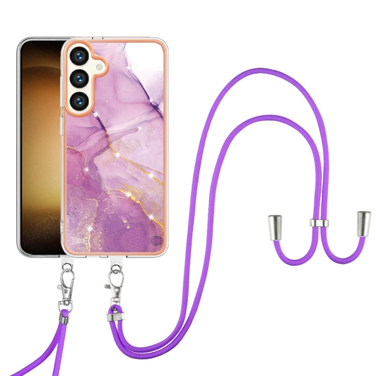 Electroplating Marble Dual-side IMD Phone Case with Lanyard