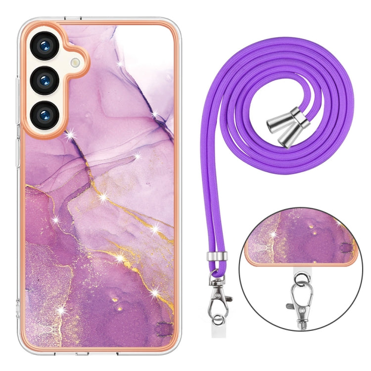 Electroplating Marble Dual-side IMD Phone Case with Lanyard