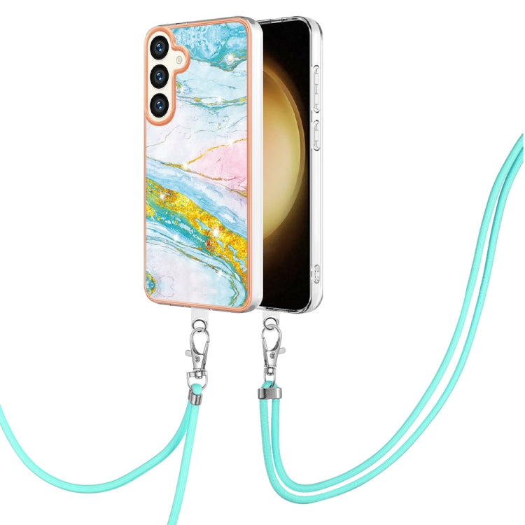 Electroplating Marble Dual-side IMD Phone Case with Lanyard