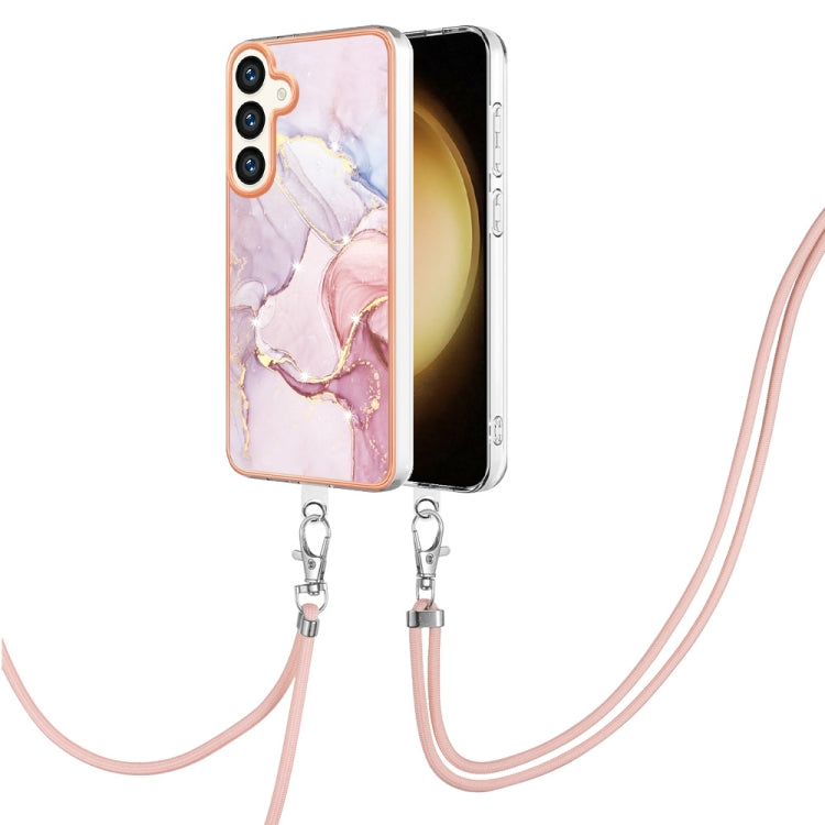 Electroplating Marble Dual-side IMD Phone Case with Lanyard
