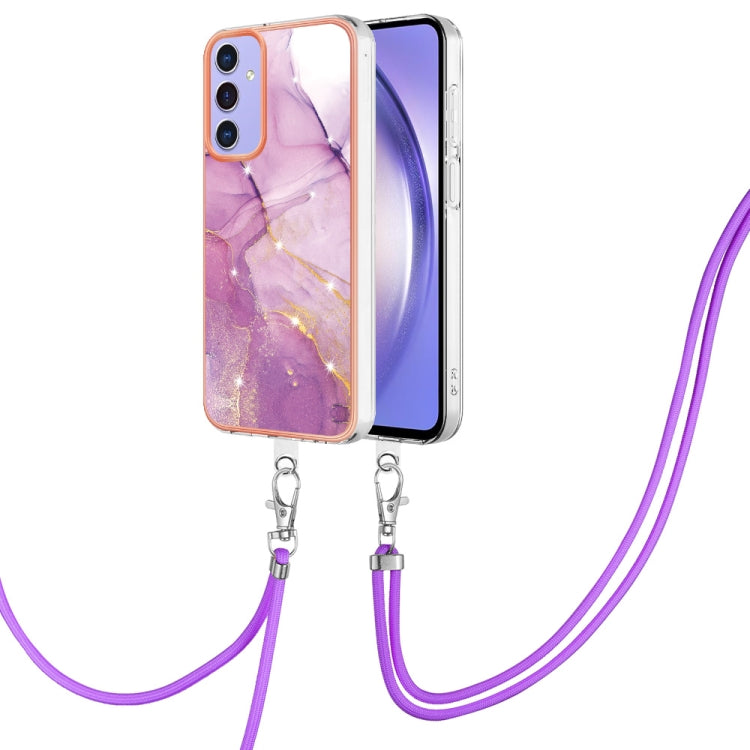 Electroplating Marble Dual-side IMD Phone Case with Lanyard