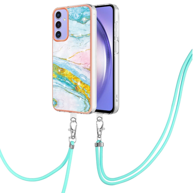 Electroplating Marble Dual-side IMD Phone Case with Lanyard