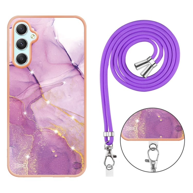 Electroplating Marble Dual-side IMD Phone Case with Lanyard