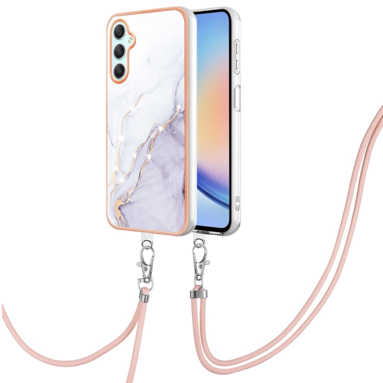 Electroplating Marble Dual-side IMD Phone Case with Lanyard
