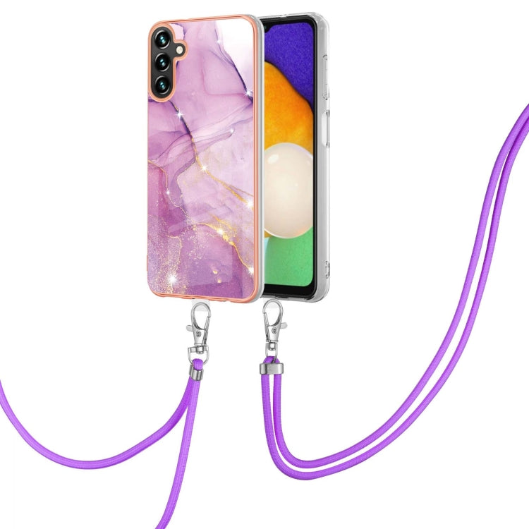 Electroplating Marble Dual-side IMD Phone Case with Lanyard