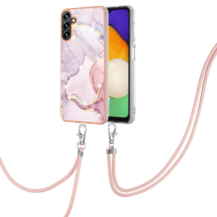 Electroplating Marble Dual-side IMD Phone Case with Lanyard