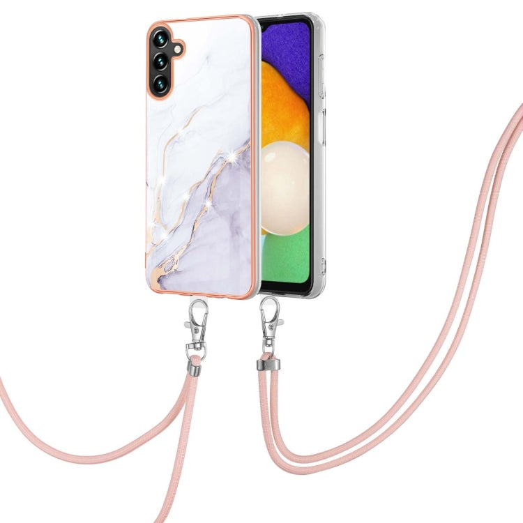 Electroplating Marble Dual-side IMD Phone Case with Lanyard