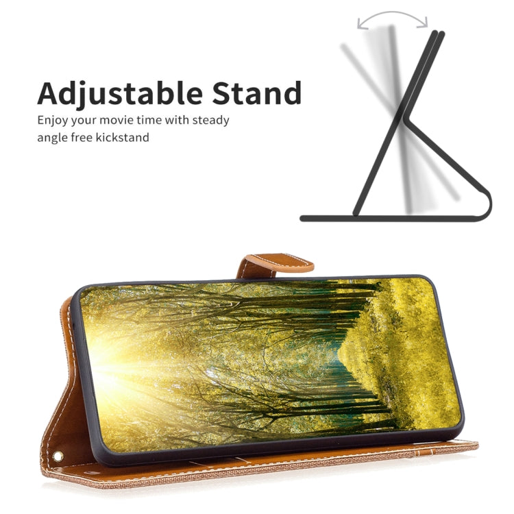 Color Block Denim Texture Leather Phone Case, For iPhone 15 Pro Max, For iPhone 15 Pro