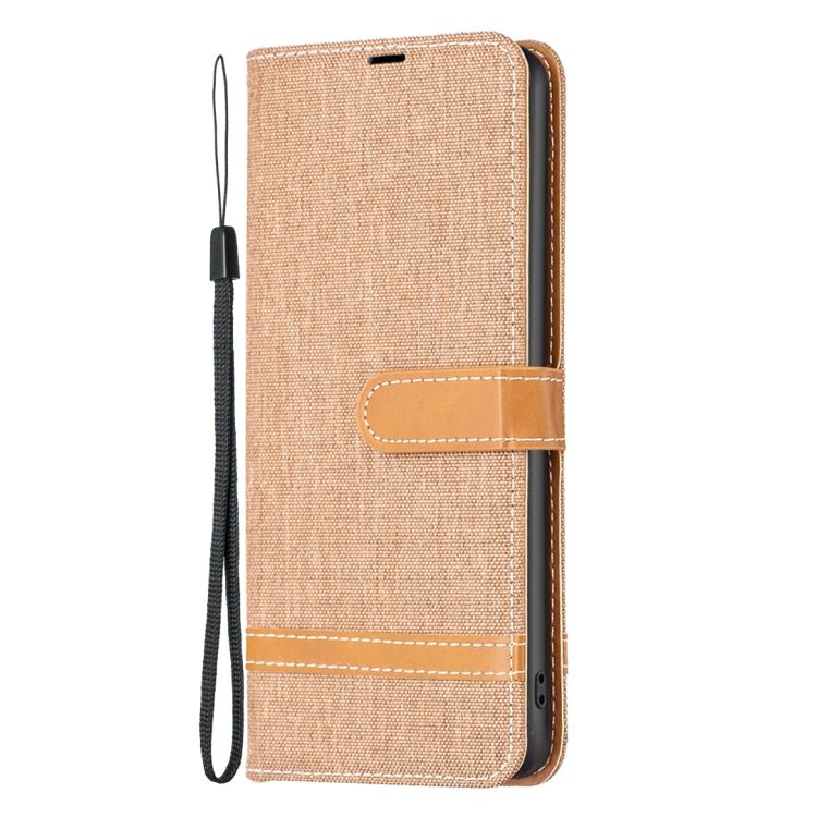 Color Block Denim Texture Leather Phone Case, For iPhone 16 Plus, For iPhone 16