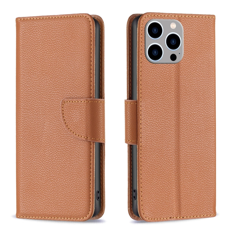 Litchi Texture Pure Color Flip Leather Phone Case, For iPhone 16, For iPhone 15 Pro Max, For iPhone 15 Pro