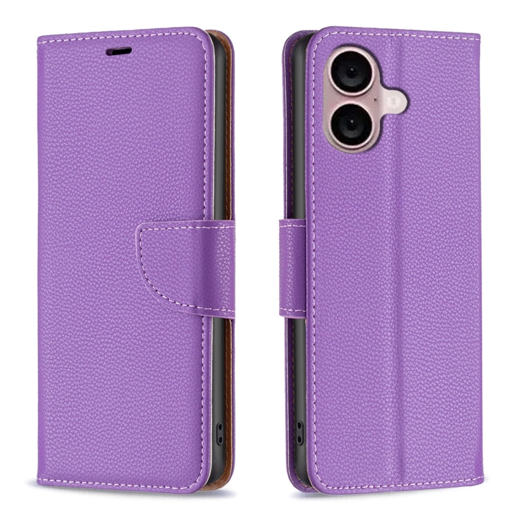 Litchi Texture Pure Color Flip Leather Phone Case, For iPhone 16, For iPhone 15 Pro Max, For iPhone 15 Pro