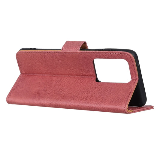Horizontal flip leather case showing interior card slot organization and design detail