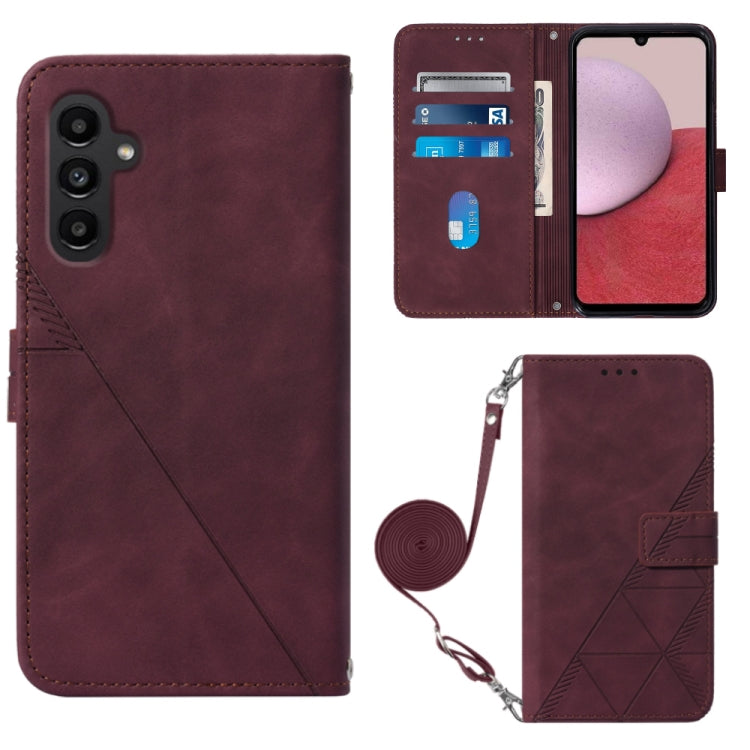 Crossbody 3D Embossed Flip Leather Phone Case, For Samsung Galaxy A25 5G / A24, For Samsung Galaxy A15, For Samsung Galaxy Z Fold5 5G, For Samsung Galaxy S23 FE 5G