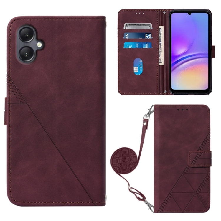 Crossbody 3D Embossed Flip Leather Phone Case, For Samsung Galaxy A05, For Samsung Galaxy Z Flip5 5G, For Samsung Galaxy A05s