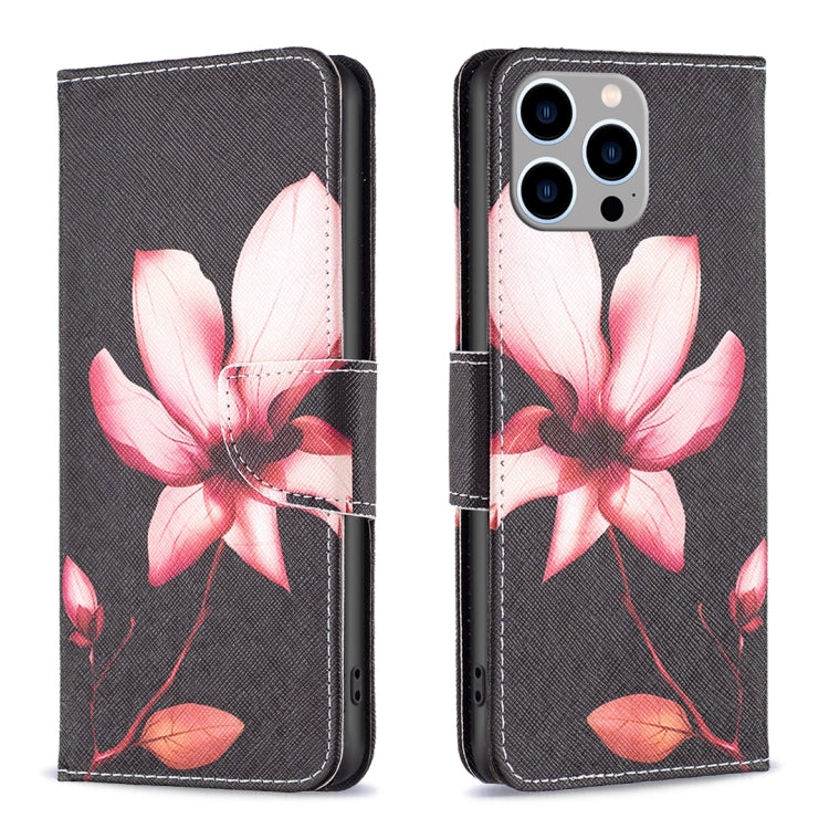 Colored Drawing Pattern Flip Leather Phone Case, For iPhone 15 Pro Max, For iPhone 15 Pro