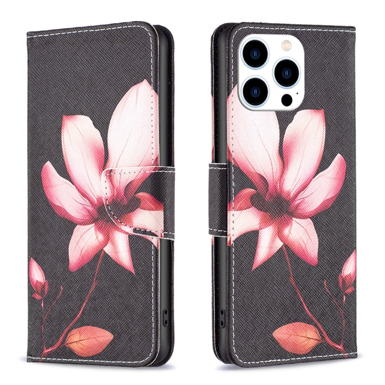 Colored Drawing Pattern Flip Leather Phone Case, For iPhone 15 Pro Max, For iPhone 15 Pro
