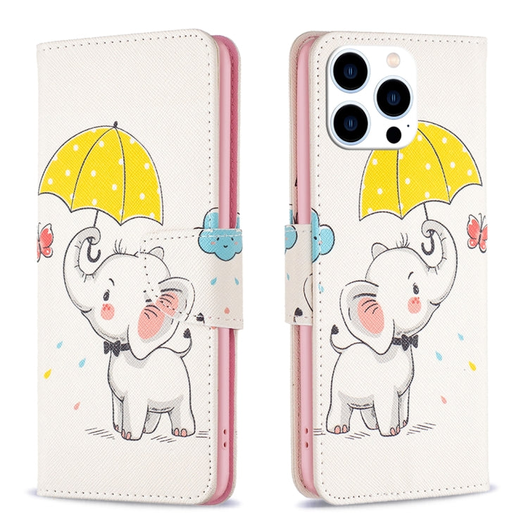Colored Drawing Pattern Flip Leather Phone Case, For iPhone 15 Pro Max, For iPhone 15 Pro