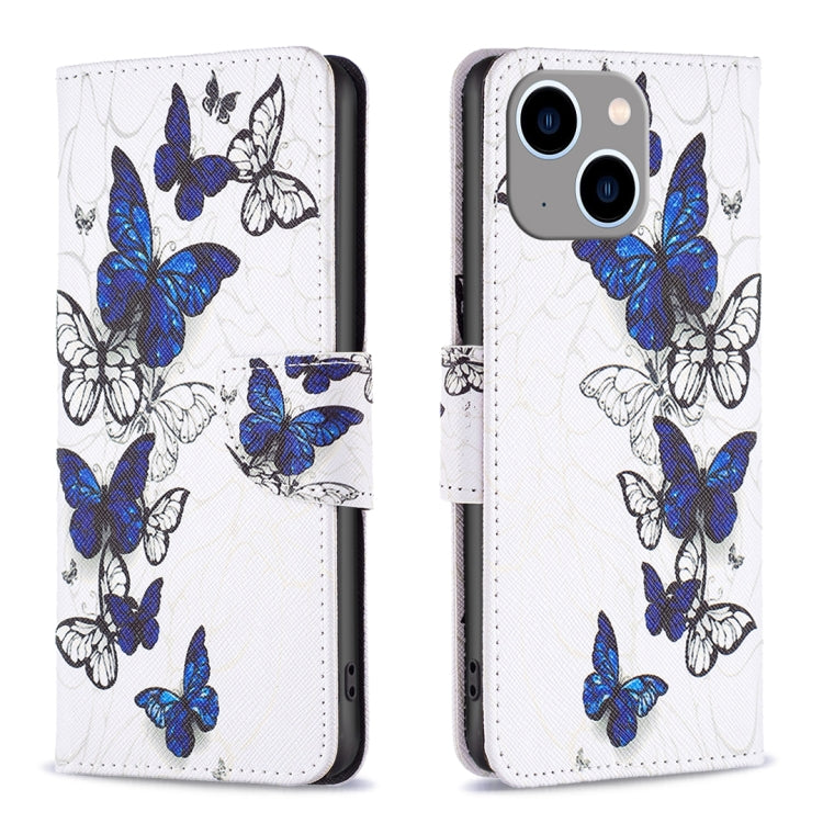 Colored Drawing Pattern Flip Leather Phone Case, For iPhone 15 Plus, For iPhone 15