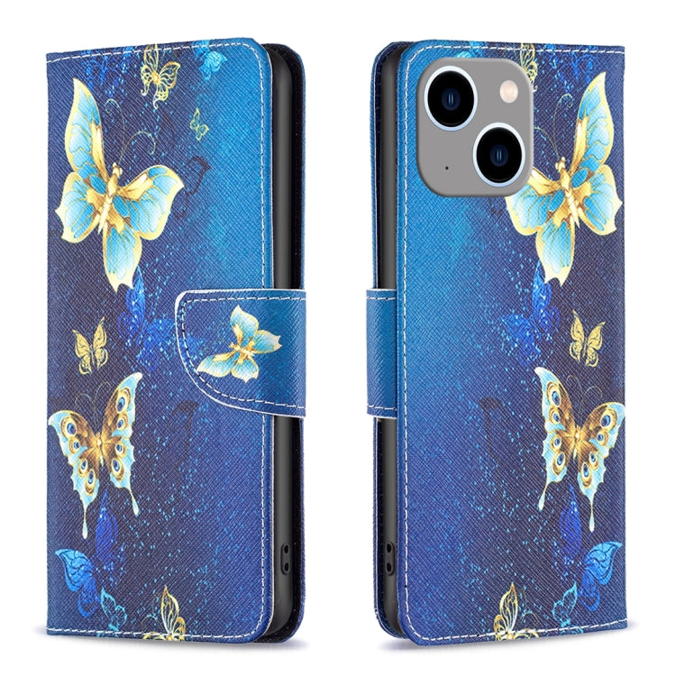 Colored Drawing Pattern Flip Leather Phone Case, For iPhone 15 Plus, For iPhone 15