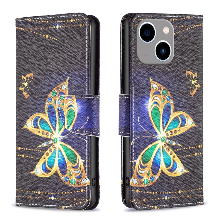 Colored Drawing Pattern Flip Leather Phone Case, For iPhone 15 Plus, For iPhone 15