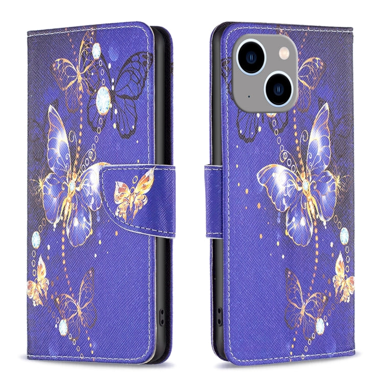 Colored Drawing Pattern Flip Leather Phone Case, For iPhone 15 Plus, For iPhone 15