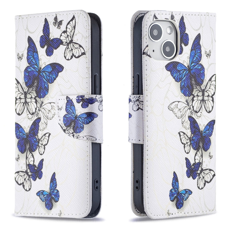 Colored Drawing Pattern Flip Leather Phone Case, For iPhone 15 Plus, For iPhone 15