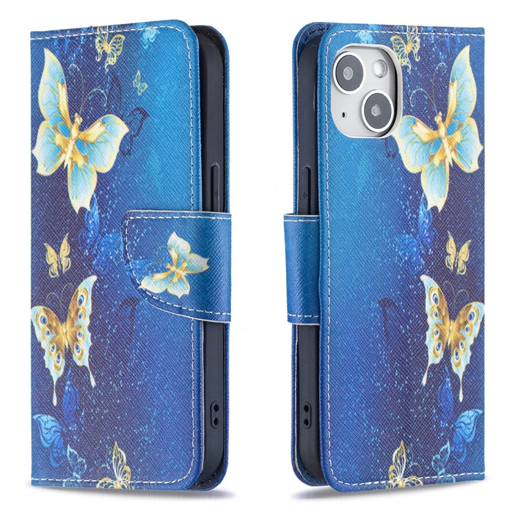 Colored Drawing Pattern Flip Leather Phone Case, For iPhone 15 Plus, For iPhone 15