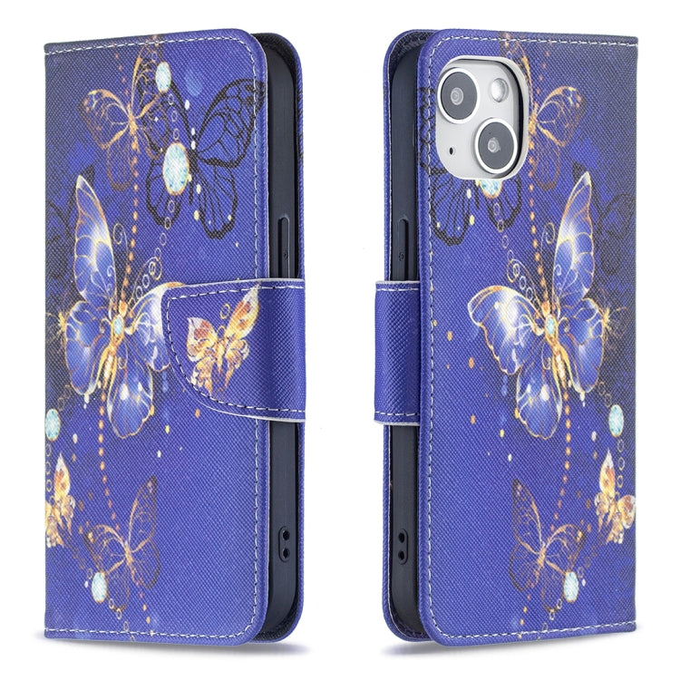 Colored Drawing Pattern Flip Leather Phone Case, For iPhone 15 Plus, For iPhone 15