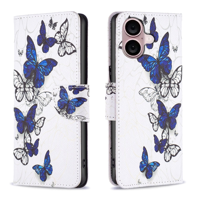 Colored Drawing Pattern Flip Leather Phone Case, For iPhone 16 Plus, For iPhone 16