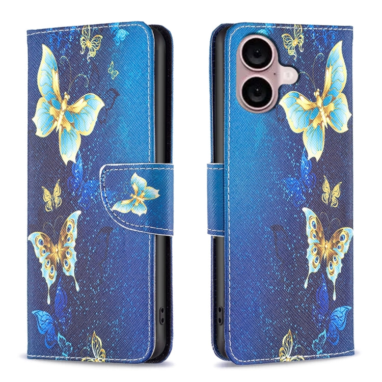 Colored Drawing Pattern Flip Leather Phone Case, For iPhone 16 Plus, For iPhone 16