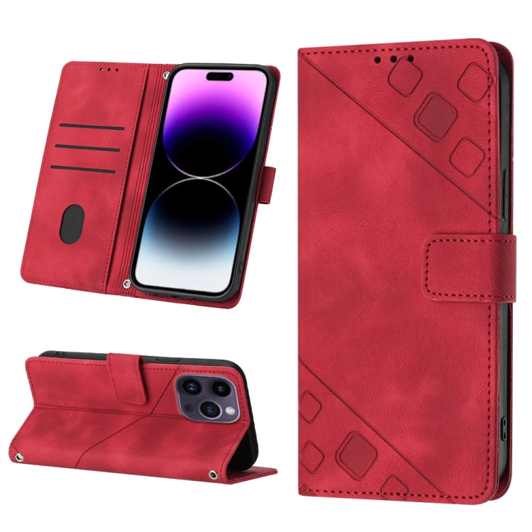Skin-feel Embossed Leather Phone Case, For iPhone 15, For iPod Touch 7 / 6 / 5