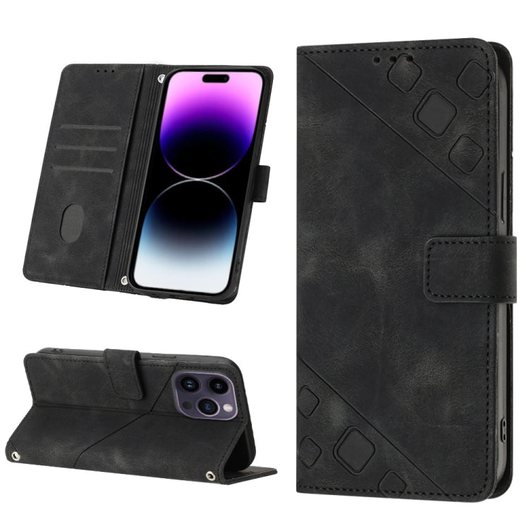 Skin-feel Embossed Leather Phone Case, For iPhone 15, For iPod Touch 7 / 6 / 5