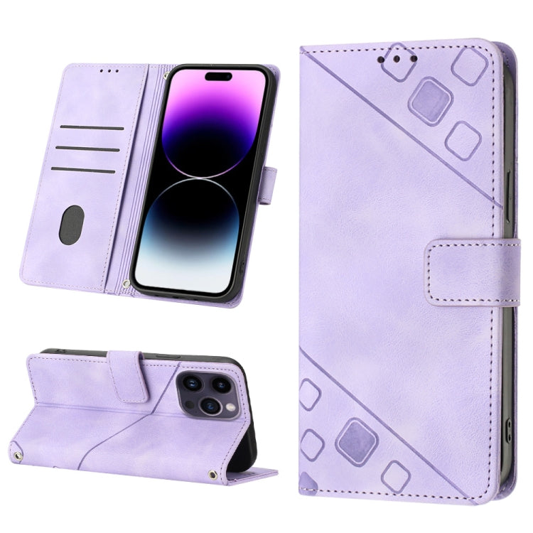 Skin-feel Embossed Leather Phone Case, For iPhone 15, For iPod Touch 7 / 6 / 5