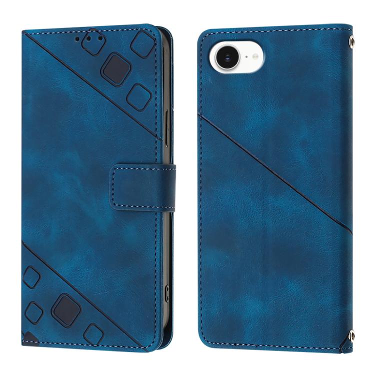 Skin-feel Embossed Leather Phone Case, iPhone 16e, For iPhone 15 Pro Max, For iPhone 15 Pro, For iPhone 15 Plus