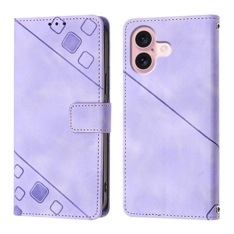 Skin-feel Embossed Leather Phone Case, For iPhone 15, For iPod Touch 7 / 6 / 5
