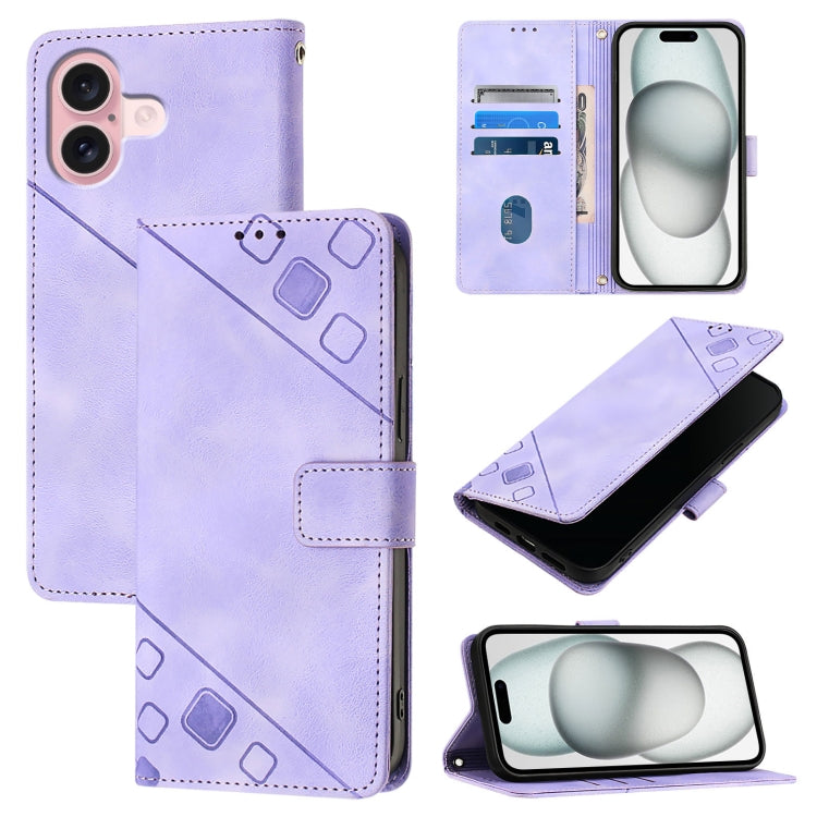 Skin-feel Embossed Leather Phone Case, For iPhone 15, For iPod Touch 7 / 6 / 5
