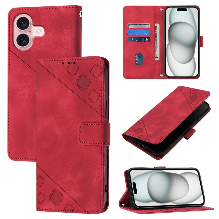Skin-feel Embossed Leather Phone Case, For iPhone 15, For iPod Touch 7 / 6 / 5