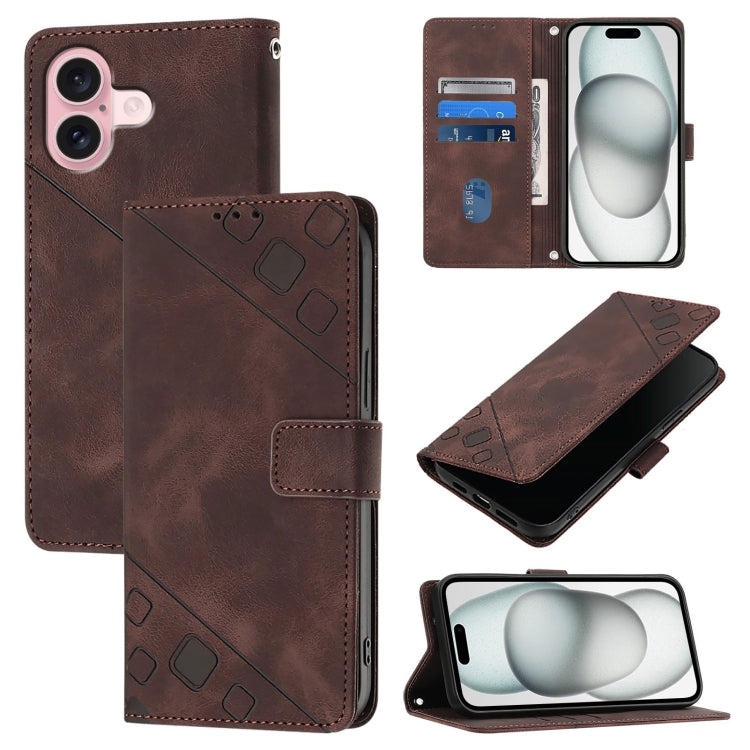 Skin-feel Embossed Leather Phone Case, For iPhone 15, For iPod Touch 7 / 6 / 5