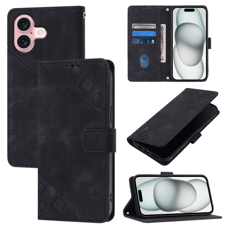 Skin-feel Embossed Leather Phone Case, For iPhone 15, For iPod Touch 7 / 6 / 5