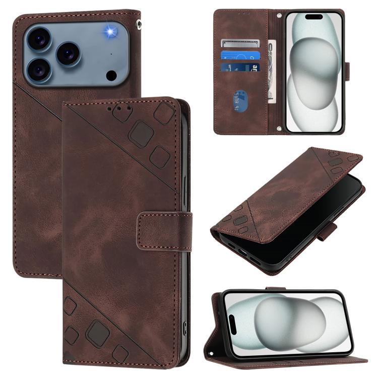 Skin-feel Embossed Leather Phone Case, For iPhone 16 Pro Max, For iPhone 16 Pro, For iPhone 16 Plus, For iPhone 16