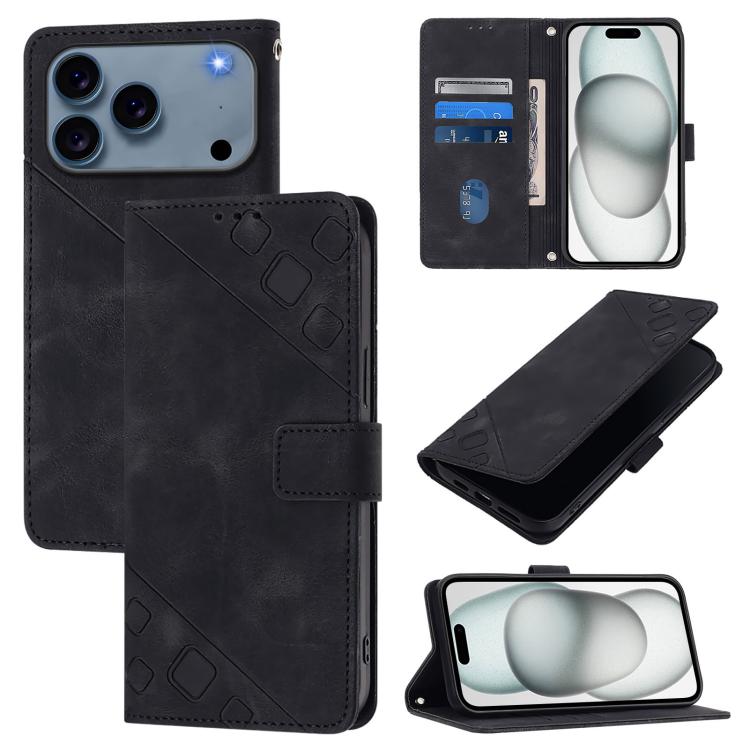 Skin-feel Embossed Leather Phone Case, For iPhone 16 Pro Max, For iPhone 16 Pro, For iPhone 16 Plus, For iPhone 16