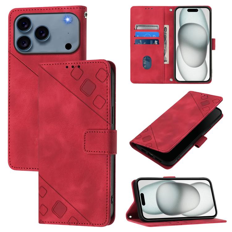 Skin-feel Embossed Leather Phone Case, For iPhone 16 Pro Max, For iPhone 16 Pro, For iPhone 16 Plus, For iPhone 16
