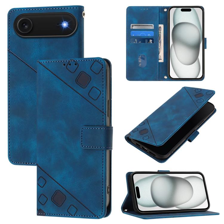 Skin-feel Embossed Leather Phone Case, For iPhone 16 Pro Max, For iPhone 16 Pro, For iPhone 16 Plus, For iPhone 16