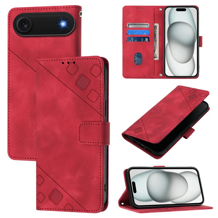 Skin-feel Embossed Leather Phone Case, For iPhone 16 Pro Max, For iPhone 16 Pro, For iPhone 16 Plus, For iPhone 16