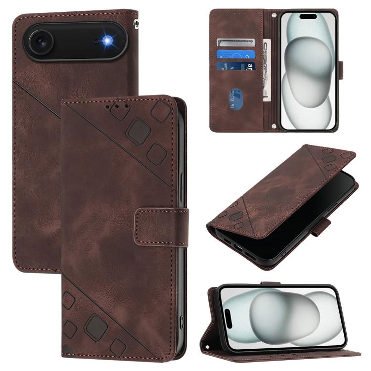 Skin-feel Embossed Leather Phone Case, For iPhone 16 Pro Max, For iPhone 16 Pro, For iPhone 16 Plus, For iPhone 16